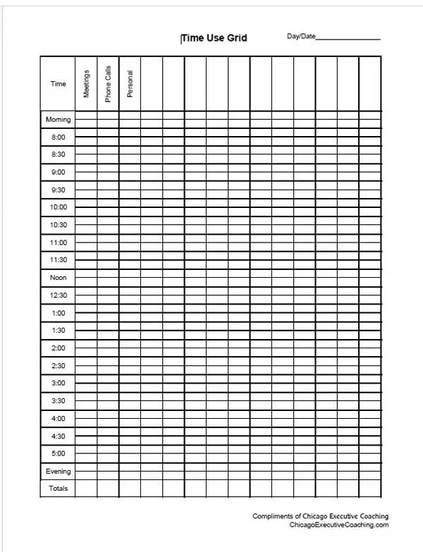Time Management Grid Form