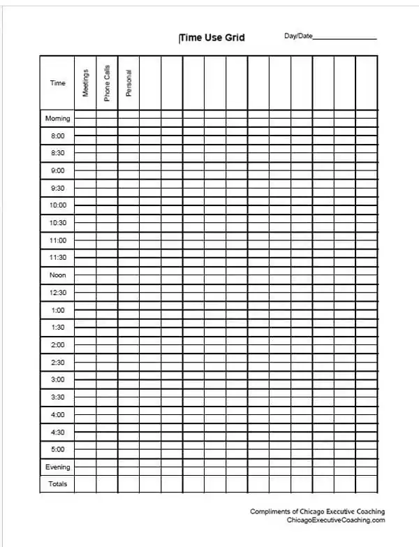 Time Management Grid Form