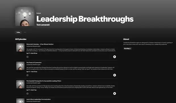 Leadership Breakthroughs Podcast Screenshot